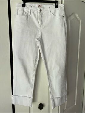 Royalty For Me White Cropped Straight-Leg Jeans